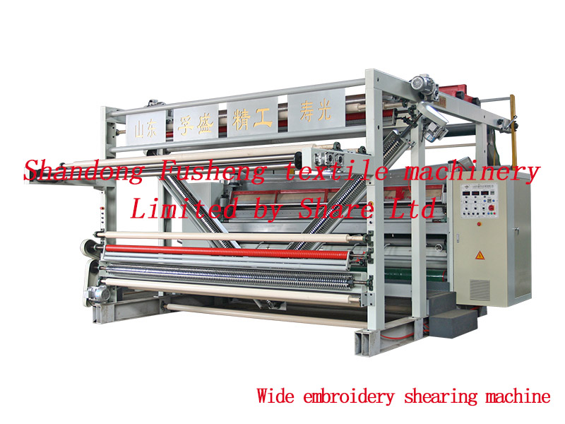 Wide embroidery shearing machine