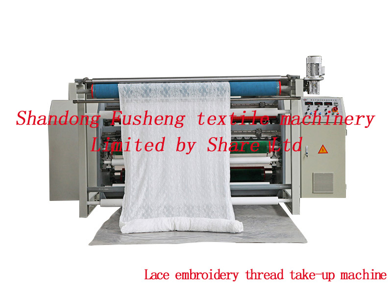 Lace embroidery thread take-up machine